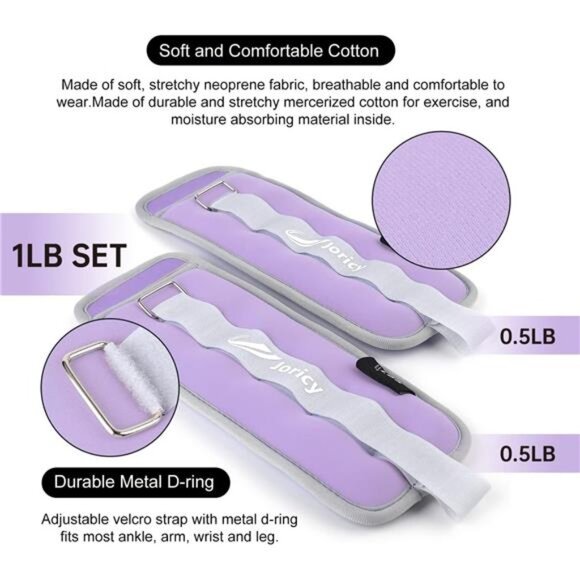 Ankle Weights A Pair of 1/2/3/4/6/8/10/12/20 LBS Wrist Leg Arm Weights - Picture 2 of 7